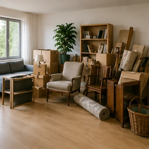 Débarras d’une maison avec meubles et objets à évacuer
